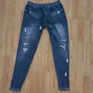 Women's Gray Distressed Jeans